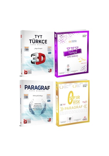 TYT Türkçe Paragraf Soru Bankası Seti Üç Dört Beş Ve 3D Yayınlar