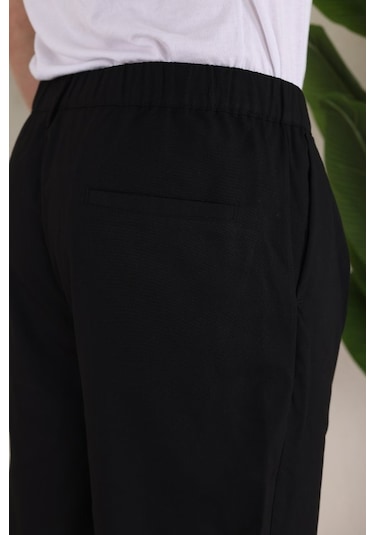 Etiler Collection Erkek Beli Lastikli Pileli Baggy Pantolon Siyah