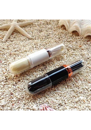 Qingmipy Dönüştürülebilir Uzatılabilir 4'lü Çift Taraflı Makyaj Fırçası Seti - Göz Farı, Dudak, Tonlama Ve Pudra Fırçası - Siyah