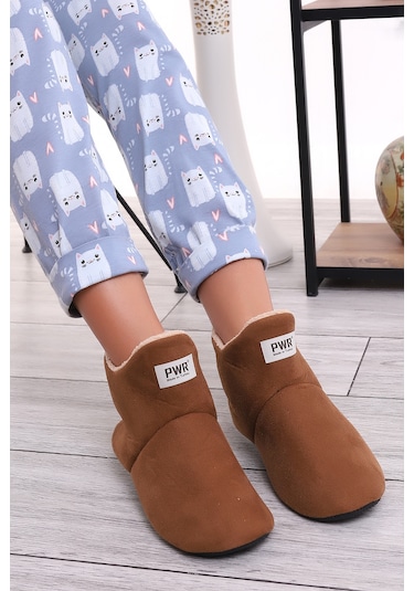 U001 Erkek Kadın Çocuk Ev Pandufu Botu Ev Ayakkabısı Hardal