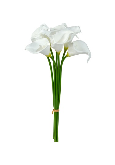 Yapay Çiçek Islak Gerçek Gala Çiçeği 8 Dal Net Beyaz 34 Cm