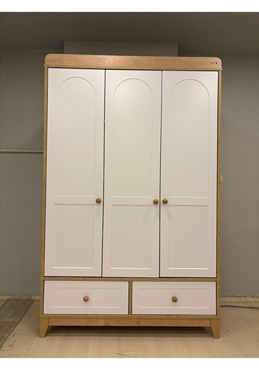 Marin 3 Kapılı Dolap, Bebek Ve Genç Odası Dolap Beyaz