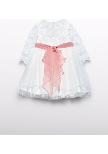 Mayoral Abel&lula Kız Bebek Abiye Elbise Beyaz