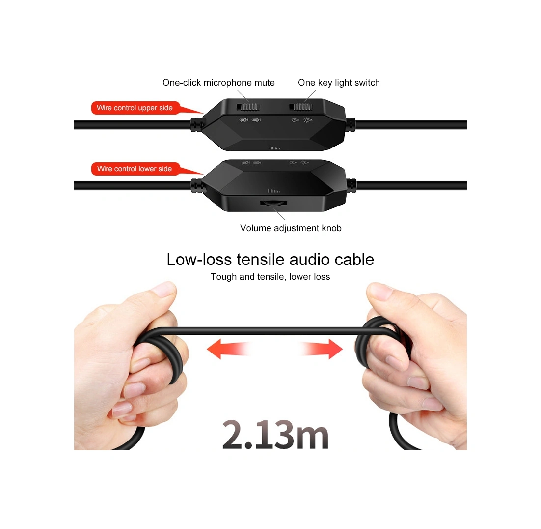 Sones Yındıao Q2 Mikrofonlu Baş Üstü Kablolu Oyuncu Kulaklığı, Sürüm: Tek Usb Ses Kartı