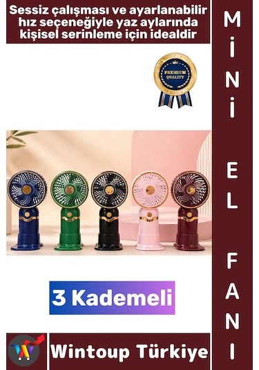 Vantilatör Gündelik Çanta Boy Seyahat Tipi Kompakt Taşınabilir Hafif Sessiz Çalışma Ev Ofis Yaz Ser