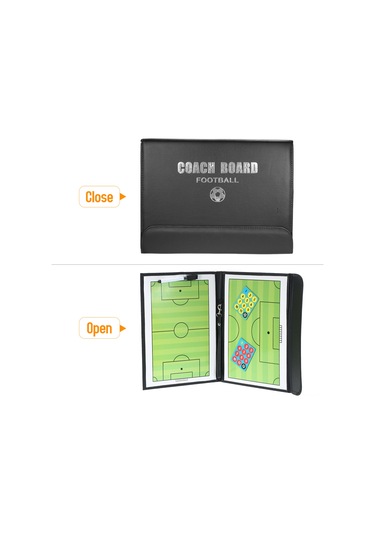 Xindoker Futbol Strateji Tahtası Siyah Deri 31.5x23.5cm Takım Taktik Planlama Aracı