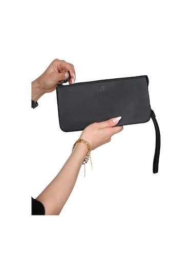 Mft Leather Hakiki Deri Unisex El Çantası Viento 2225 Flother Mat Siyah