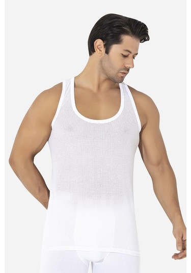 6'lı Paket Beyaz Erkek Fileli Atlet Pamuklu Delikli Yazlık Erkek Atlet Beyaz