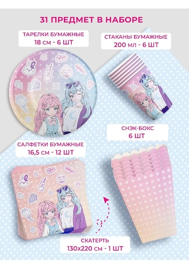 Fiolento Doğum Günü İçin Tek Kullanımlık Sofra Takımı 348659234 100 adet