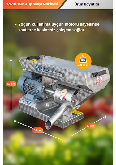 Yavuz Ysm 3 Hp Salça Makinesi