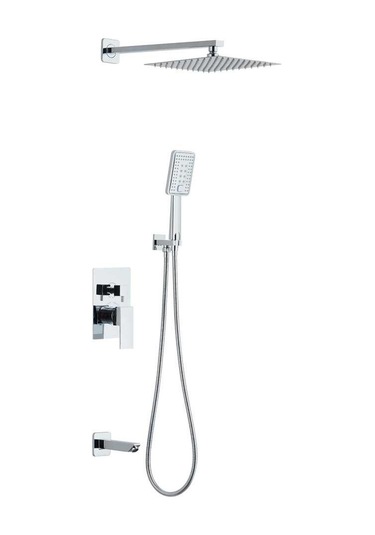 Duxxa Ankastre Duş Seti Krom-kare- D.050 Gri