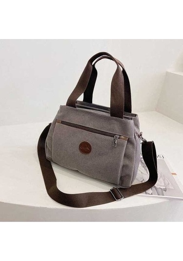 Ganzhoushop Tuval Omuz Kapasiteli Kadınlar Kadınlar İçin İçin Günlük Gray Çapraz Çantaları Çantalar Çanta Büyük Qx Gri