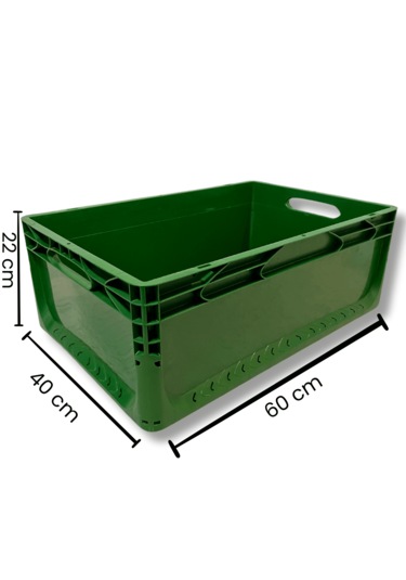 Alpbx 1.kalite Yeşil Plastik Kasa 60x40x22 Cm - Kutu 44 Litre