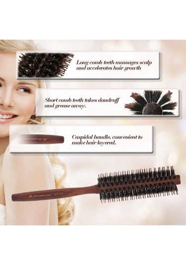 Samdoo Saç Kıvırma Ve Düzleştirme İçin Yuvarlak Tarak, Nilon Dişli Masajlı Saç Stilleri Oluşturucu