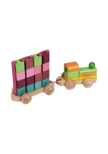 Mr. Quokka Ahşap Tren - 16 Küp Bloklu