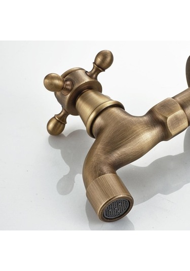 Novahub Suntek Antik Pirinç Bahçe Çamaşır Makinesi Su Dokunu Musluğu, Estetik Ve Fonksiyonel Pirinç B