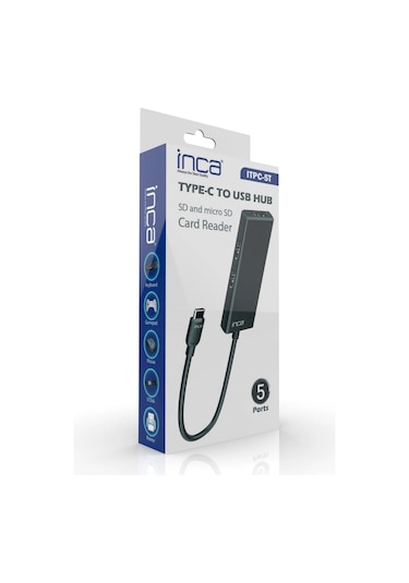 Inca Itpc-5t 5'li Tip-c Hub Usb 3.0+ 2 Usb 2.0+sd