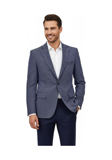 Erkek Tek Spor Ceket Çift Yırtmaçlı Bgl-st04980 İndigo