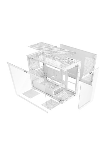 Aztech AZT201 W 5 x RGB Fan Uzaktan Kumanda Akvaryum Oyuncu Bilgisayar Kasası Beyaz