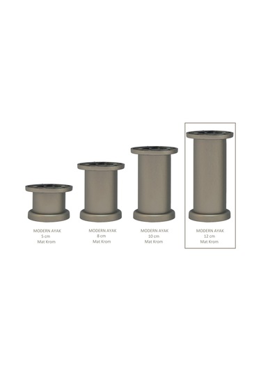 Modern, Düz Ayak 12 Cm Krom, Tv Ünitesi, Koltuk Altı , Dolap Ayağı, Vidaları Hediye Krom