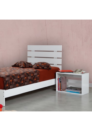 Pasifichome Huga Tek Kişilik Beyaz Karyola 100Cm / 100*200 Başlıklı Karyola