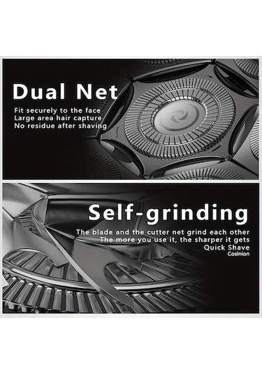 Xuweiwei Gri Chın 7d Usb Sarjli Erkek Tiras Makinesi Islak Kuru Kullanim 5li Bakim Seti Sakal Duzenleyici