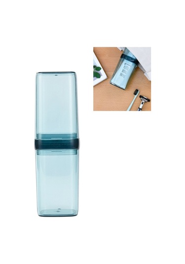 Sones Seyahat Diş Fırçası Kutusu Taşınabilir Çiftler Seti Ağız Suyu Bardağı Şeffaf Mavi Diğer