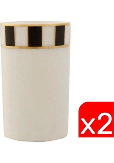 Porland Palms Kürdanlık 6cm 2 Li 04alm005901 Beyaz - Siyah