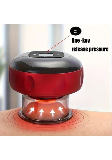 Gateesat Kırmızı Elektrikli Vakup Makinesi Usb-c Şarjlı 800mah Taşınabilir Vücut Masaj Aleti Kırmızı