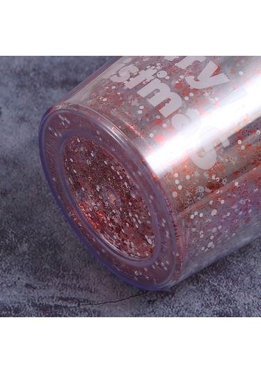 500ml Noel Baba Karikatür Taşınabilir Plastik Kupa Çift Mikro Peyzaj Suyu Kupası Style 2 , Size:with Straw Style 2 Siyah