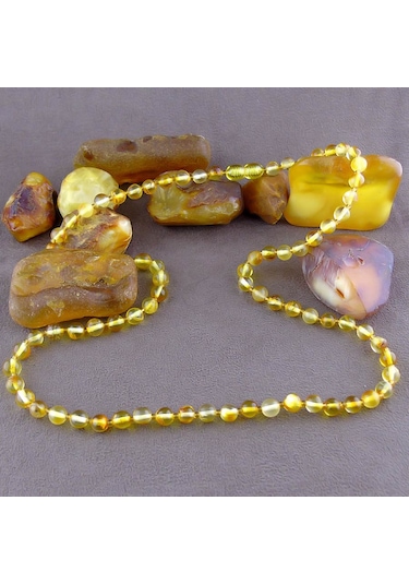 Sertifikalı Ukrayna Damla Kehribar Kolye N11.37220 Bronz