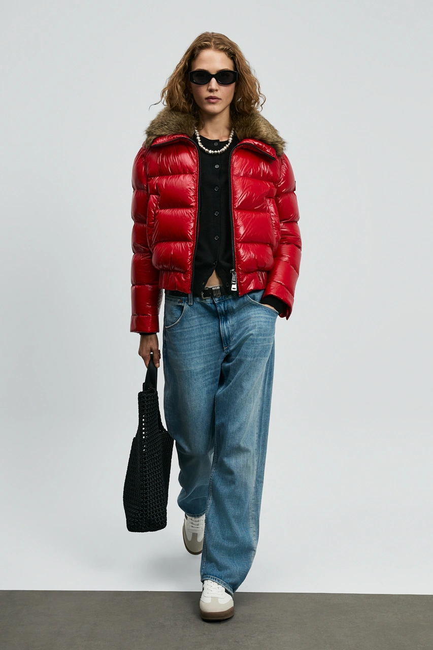 Lufian Daısy Kaz Tüyü Kadın Mont Koyu Kırmızı Koyu Kırmızı 122120041100710 Koyu Kırmızı