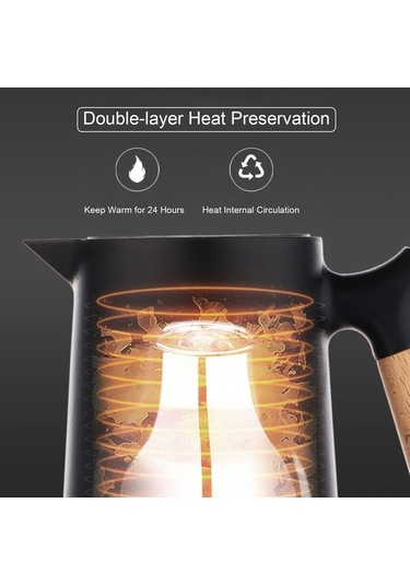 Fastbuy Kırmızı 1000ml Çift Katmanlı Sıcak Tutarak Termos, 24 Saat Sızdırmaz Taşınabilir Kırmızı Kırmızı