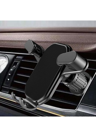 Yifomall Araç Telefon Tutucu, 360 Derece Döner, Metal Klipsli Havalandırma Çıkışı, Sert Yollarda Sabit, Evrensel Telefon Uyumlu Siyah