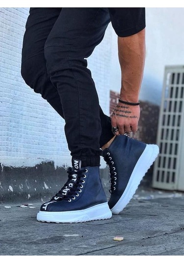 Wg03 Lacivert Erkek Yarım Bilek Bot Renklı