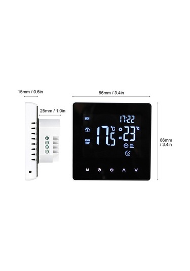 Xindoker Beyaz Wifi Akıllı Isıtma Termostati - Lcd Dokunmatik Ekran, Haftalık Programlama, App Kontrol, 16a, Doğru Sıcaklık Regülasyonu