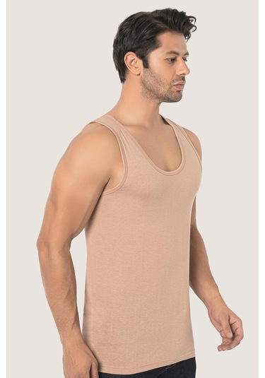 Erkek Ten Rengi Penye Atlet %100 Pamuk 3'lü Paket Ten