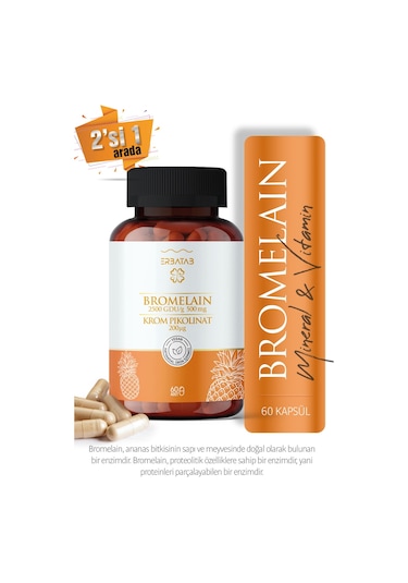 Erbatab Bromelain & Krom Pikolinat 60 Kapsül