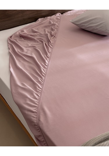 Ciel Tek Kişilik Plus %100 Pamuk Lastikli Saten Çarşaf - Açık Mürdüm 8684427179567 Çok Renkli