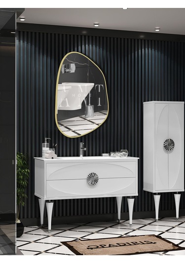 Asimetrik Ayna 75x55 Cm Konsol Aynası, Dresuar Aynası, Duvar Aynası, 1.kalite Şişecam Ayna 75 X 55 Gold