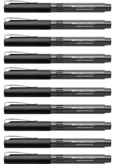 Faber Castell Needle 5405 0.5 İğne Uçlu Roller Kalem 10 Adet Siya