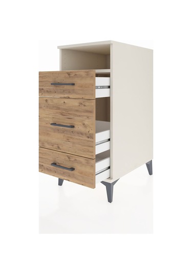 Kronos Komodin Tek Raflı 3 Çekmeceli 44x59x96 Aytaşı-çam Aytaşı