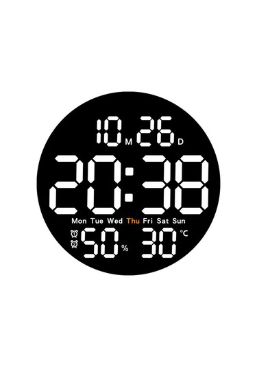 Zilinn Çift Alarmlı Uzaktan Kumandalı Led Duvar Saati, Ev Dekorasyonu İçin Takvim Ve Sıcaklık Göstergesi Parlaklık Ayarlanabilir Beyaz-88 Çok Renki Zilinn Çift Alarmlı Uzaktan Kumandalı Led Duvar Saati, Ev Dekorasyonu İçin Takvim Ve Sıcaklık Göstergesi Parlaklık Ayarlanabilir Beyaz-88 Çok Renki