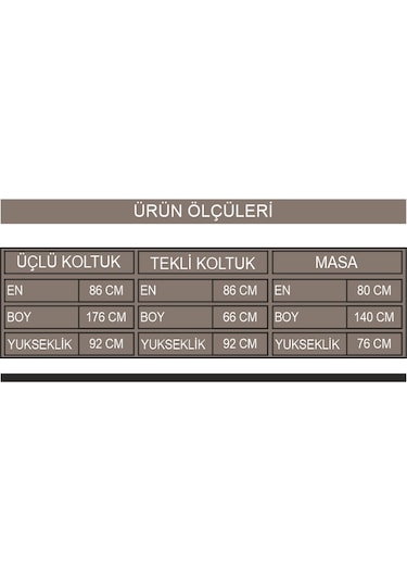 Venüs 3+1+1 Masa Antrasıt Krem