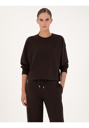 Pierre Cardin Kadın Kahverengi Sweatshirt 50314963-vr029 Kahverengi