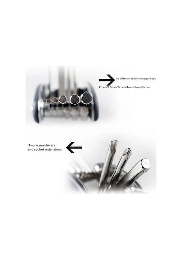 Robesbon 15 Fonksiyonlu Bisiklet Alyan Anahtar Seti Siyah