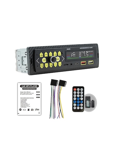 Araç Mp3 Çalar Bluetooth 5.0免提 Usb/sd Kart Destekli 60w 4 Güçlü Fm Radyo Çift Usb Arabaya Entegre Müzik Sistemi