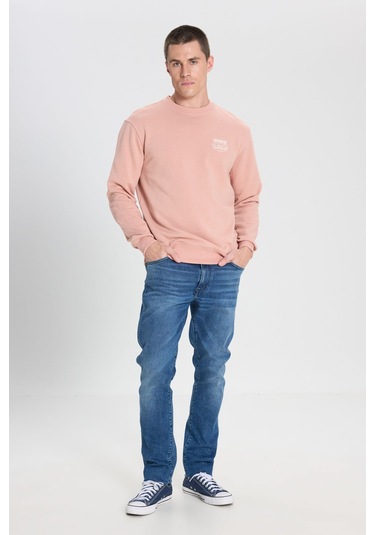 Wrangler Regular Fit Normal Kesim Pembe Erkek Sweatshirt Pembe