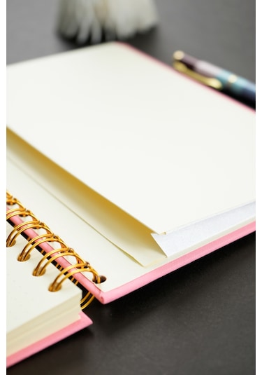 Vj Canvas Sert Kapak Spiralli Defter A5 100gr 160 Sayfa Noktalı Pembe Pembe