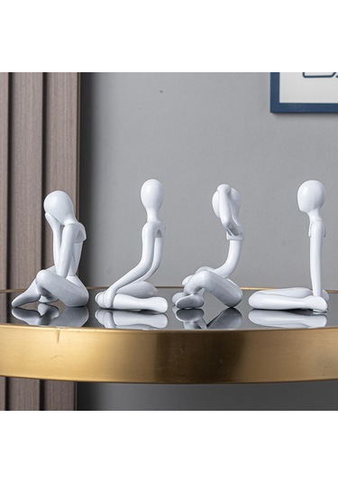 Suntek Düşünür Soyut Heykel Koleksiyonu Masa Kitaplık Beyaz